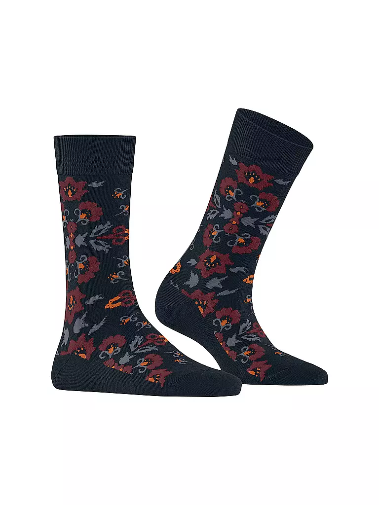 BURLINGTON | Calze da donna VELVET BLOOMS 36-41 blu navy | Blu scuro