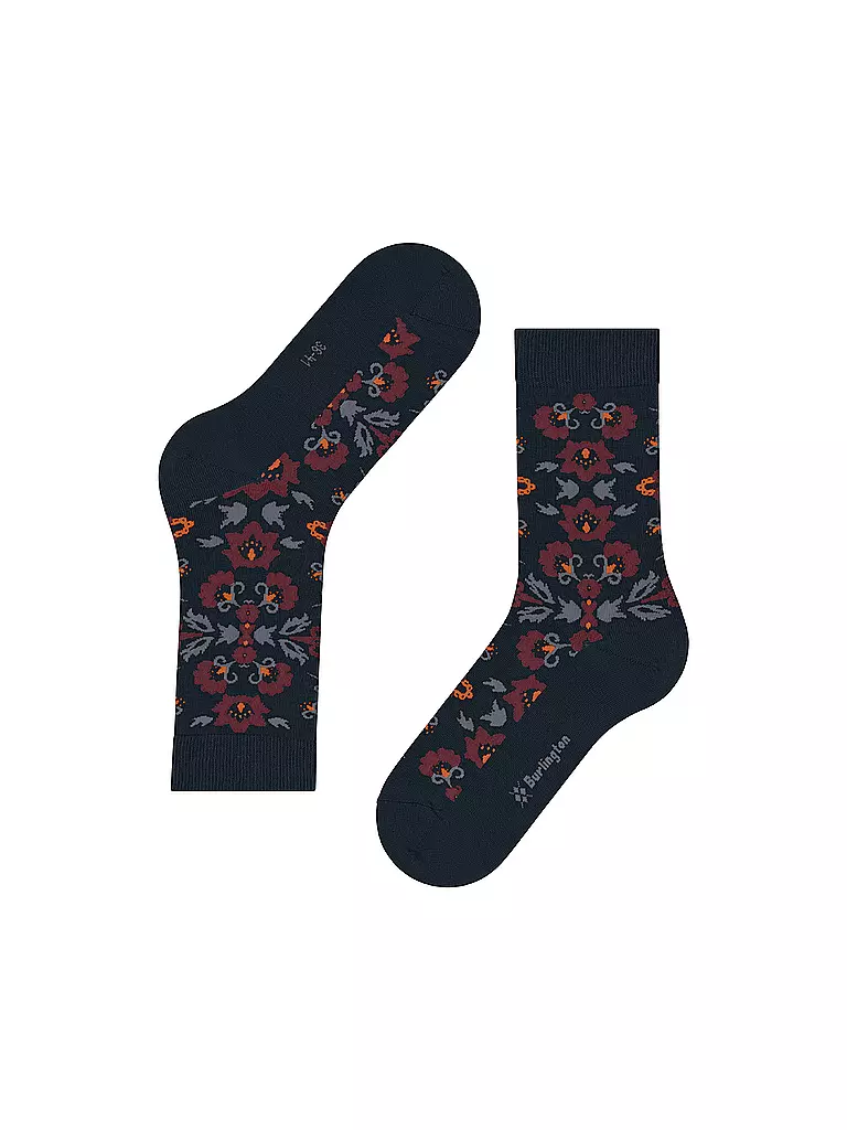 BURLINGTON | Calze da donna VELVET BLOOMS 36-41 blu navy | Blu scuro