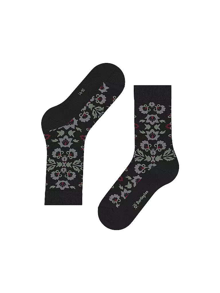BURLINGTON | Calze da donna VELVET BLOOMS 36-41 nere | Nero