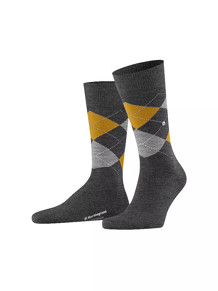 BURLINGTON | Calze da uomo EDINBURGH 40-46 asfalto mélange | Grigio