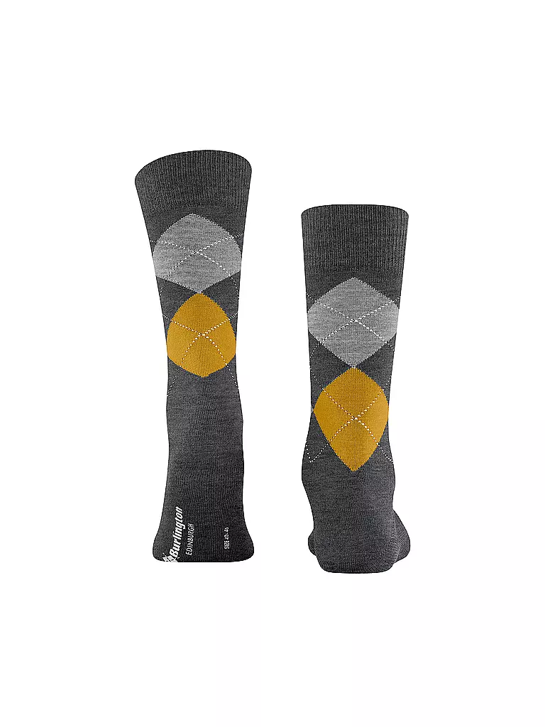 BURLINGTON | Calze da uomo EDINBURGH 40-46 asfalto mélange | Grigio