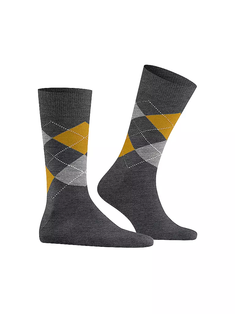 BURLINGTON | Calze da uomo EDINBURGH 40-46 asfalto mélange | Grigio