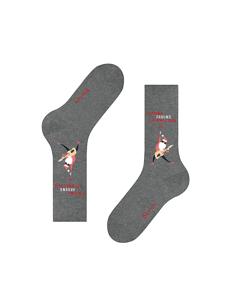 BURLINGTON | Calze da uomo ROCKING X-MAS 40-46 grigio mélange chiaro | Grigio chiaro