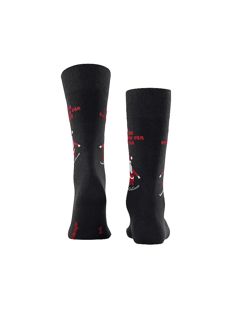 BURLINGTON | Calze da uomo SNOWBOARDING SANTA 40-46 nere | Nero