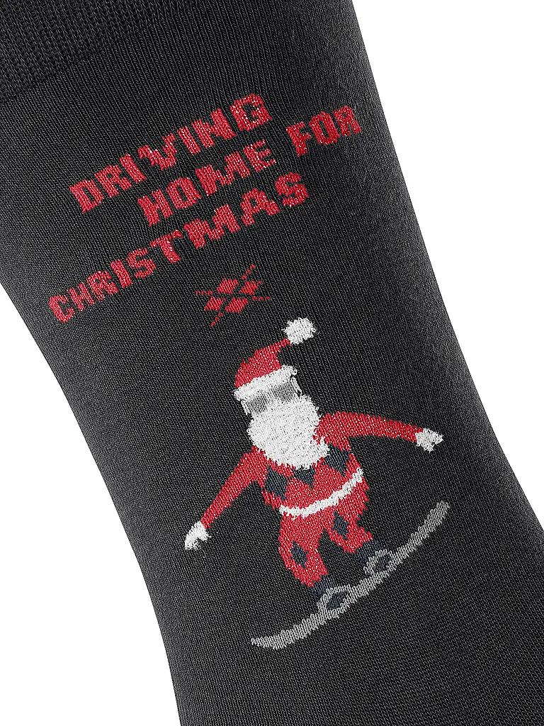 BURLINGTON | Calze da uomo SNOWBOARDING SANTA 40-46 nere | Nero