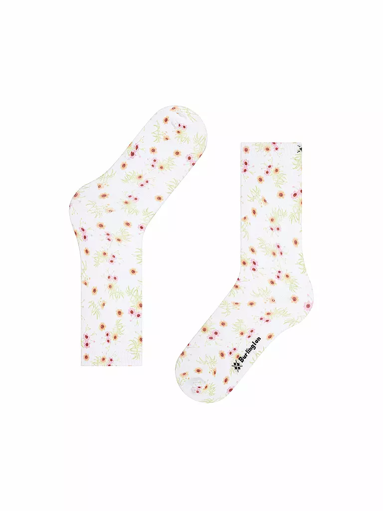 BURLINGTON | Calze FLORAL ROMANCE 36-41 white | 