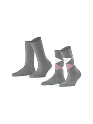 BURLINGTON | Calzini da donna EVERYDAY, confezione da 2, taglia 36-41, colore vino | Grigio