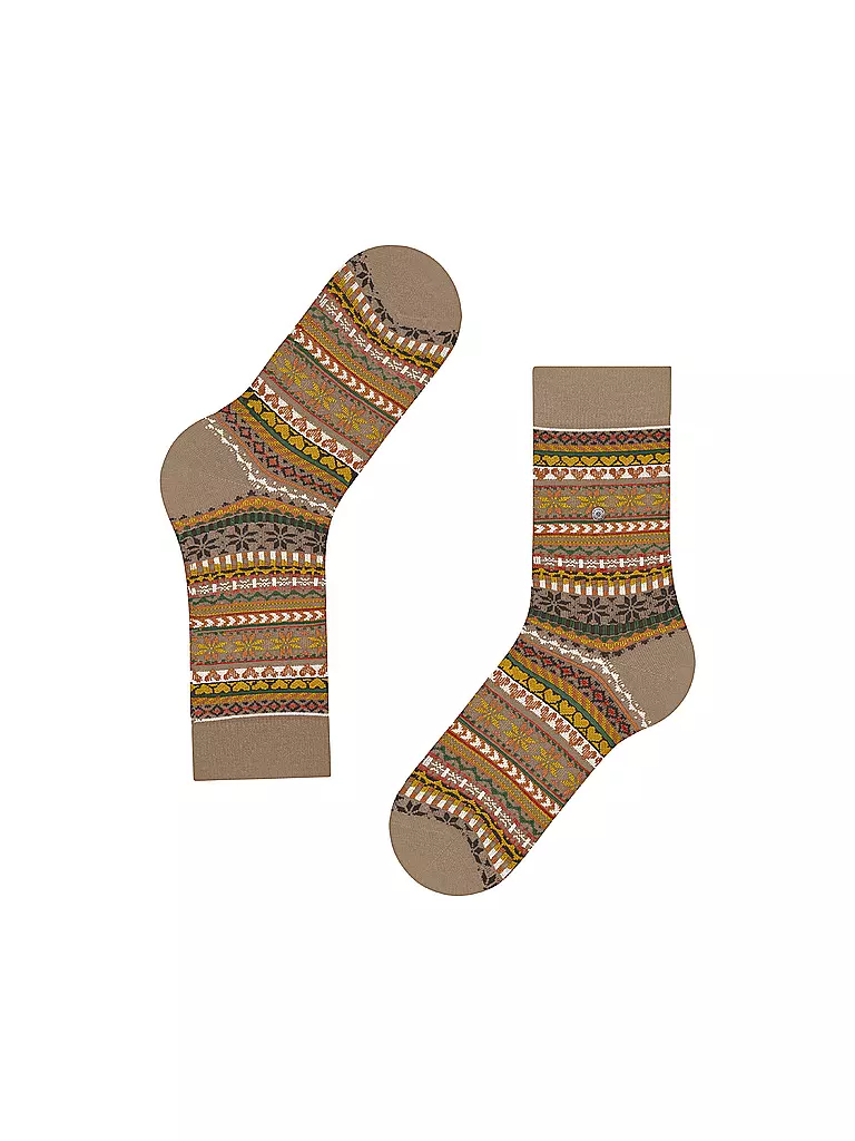 BURLINGTON | Calzini da donna FAIR ISLE DELIGHT 36-41 camel | Cammello