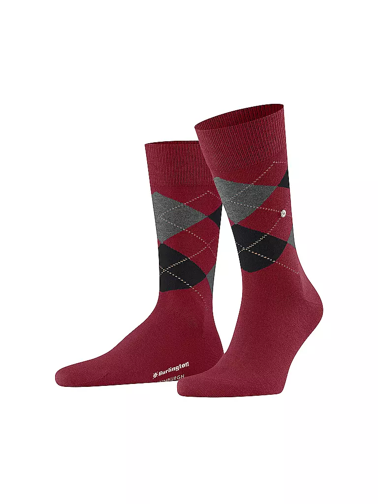 BURLINGTON | Calzini da uomo EDINBURGH 40-46 cranberry | 
