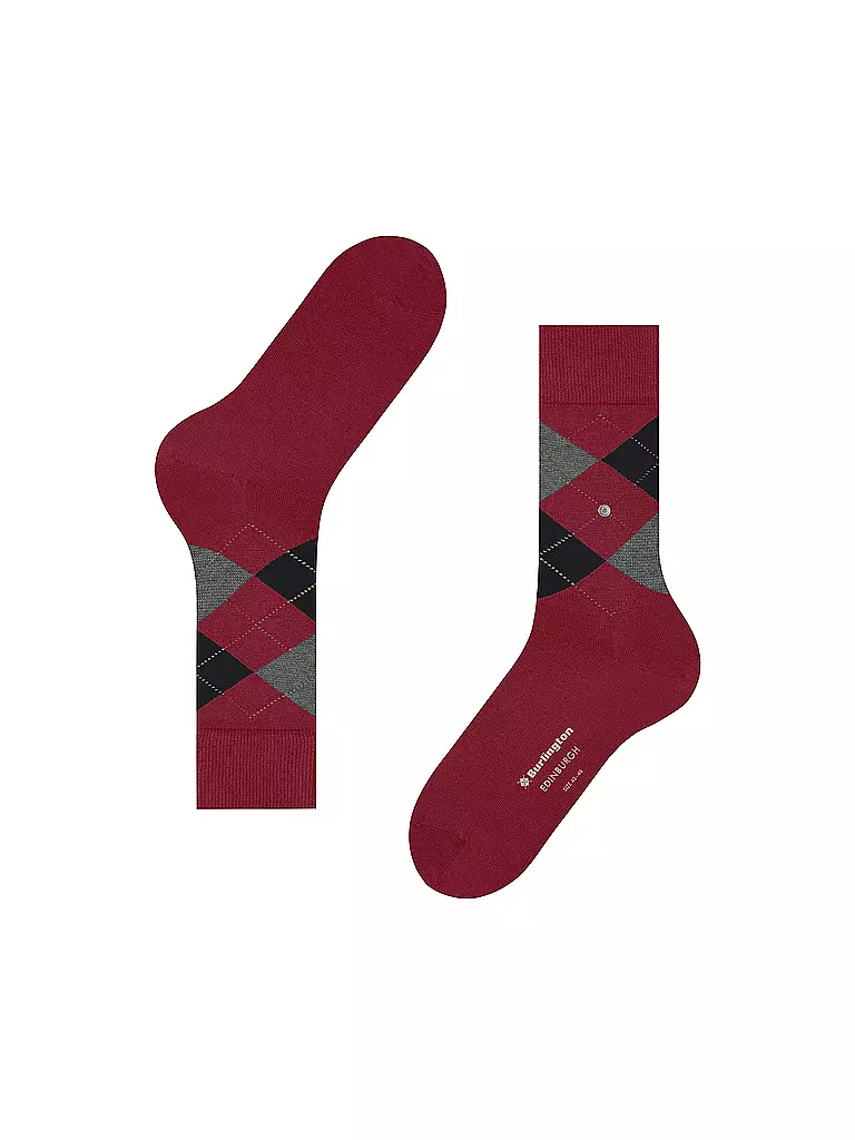 BURLINGTON | Calzini da uomo EDINBURGH 40-46 cranberry | 