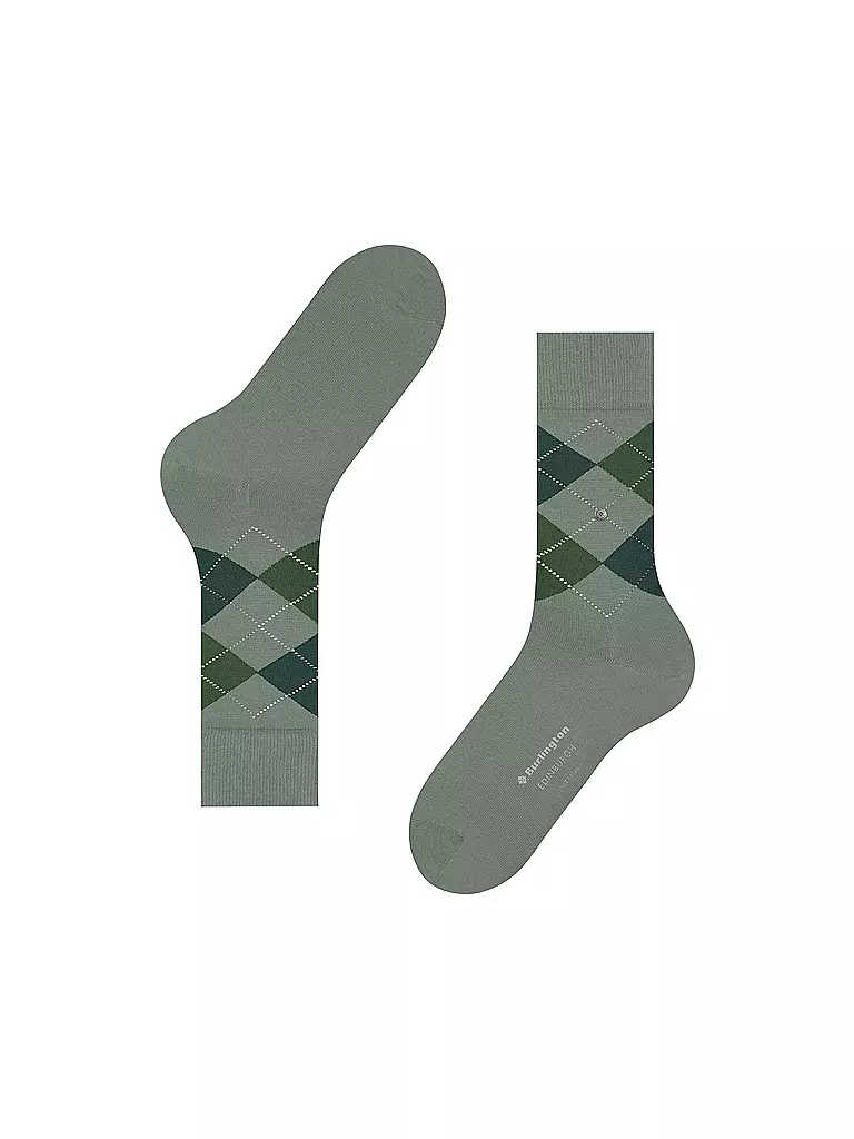 BURLINGTON | Calzini da uomo EDINBURGH 40-46 salvia | Verde chiaro