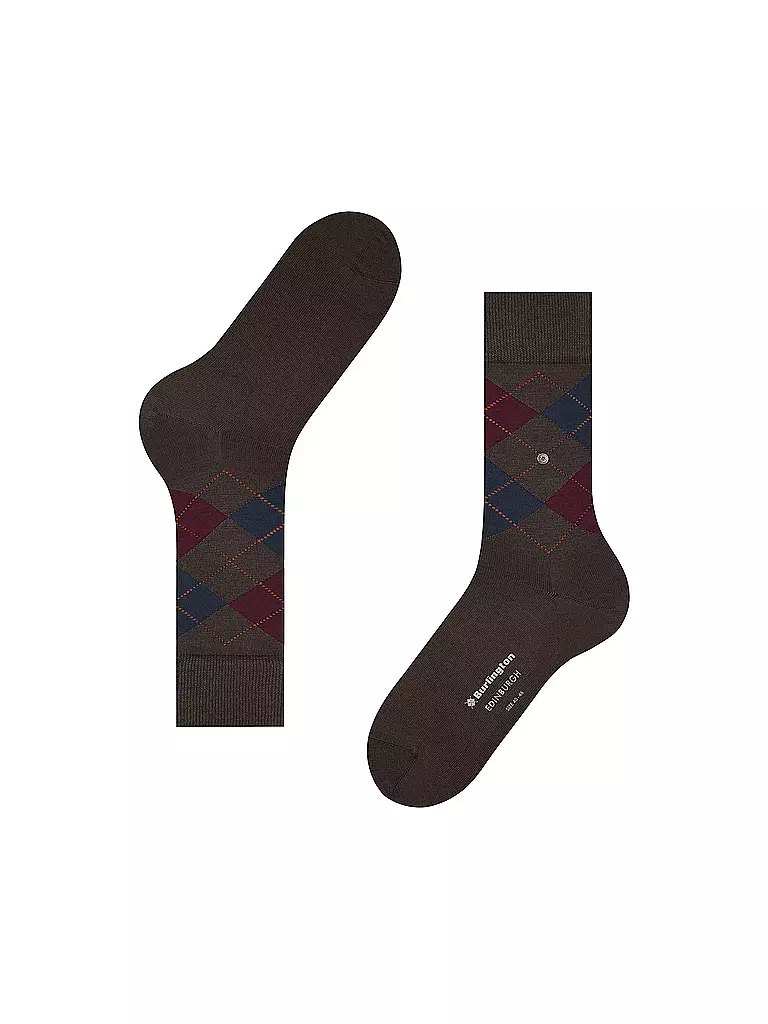 BURLINGTON | Calzini da uomo EDINBURGH marrone scuro | 