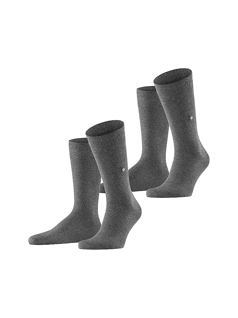 BURLINGTON | Calzini da uomo EVERYDAY, confezione da 2, taglia 40-46, antracite mel. | Grigio