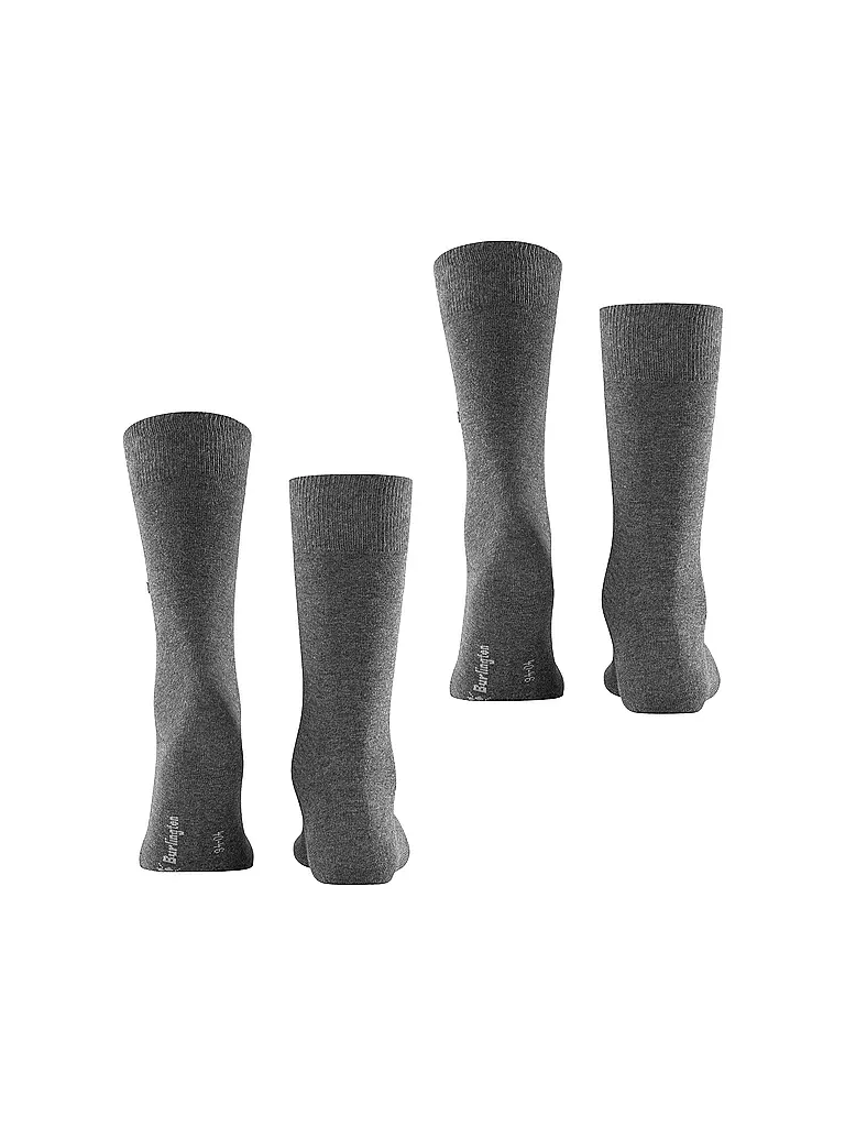 BURLINGTON | Calzini da uomo EVERYDAY, confezione da 2, taglia 40-46, antracite mel. | Grigio