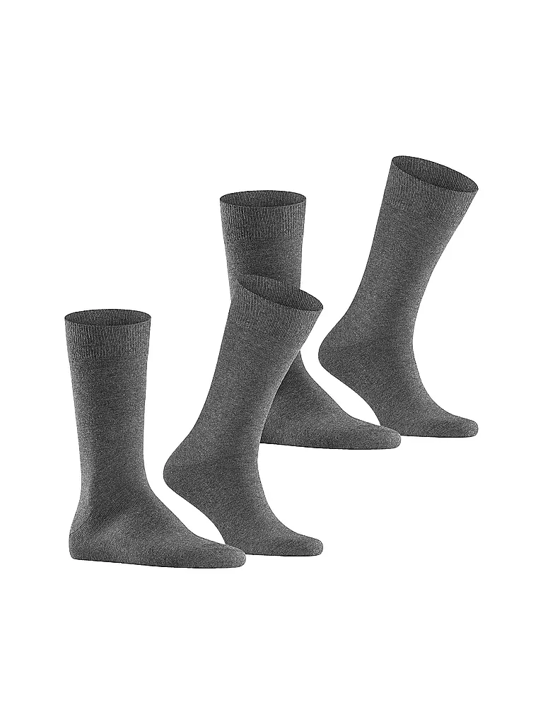BURLINGTON | Calzini da uomo EVERYDAY, confezione da 2, taglia 40-46, antracite mel. | Grigio