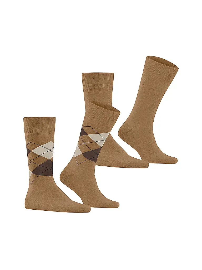 BURLINGTON | Calzini da uomo EVERYDAY, confezione da 2, taglia 40-46, color zucchero di canna |