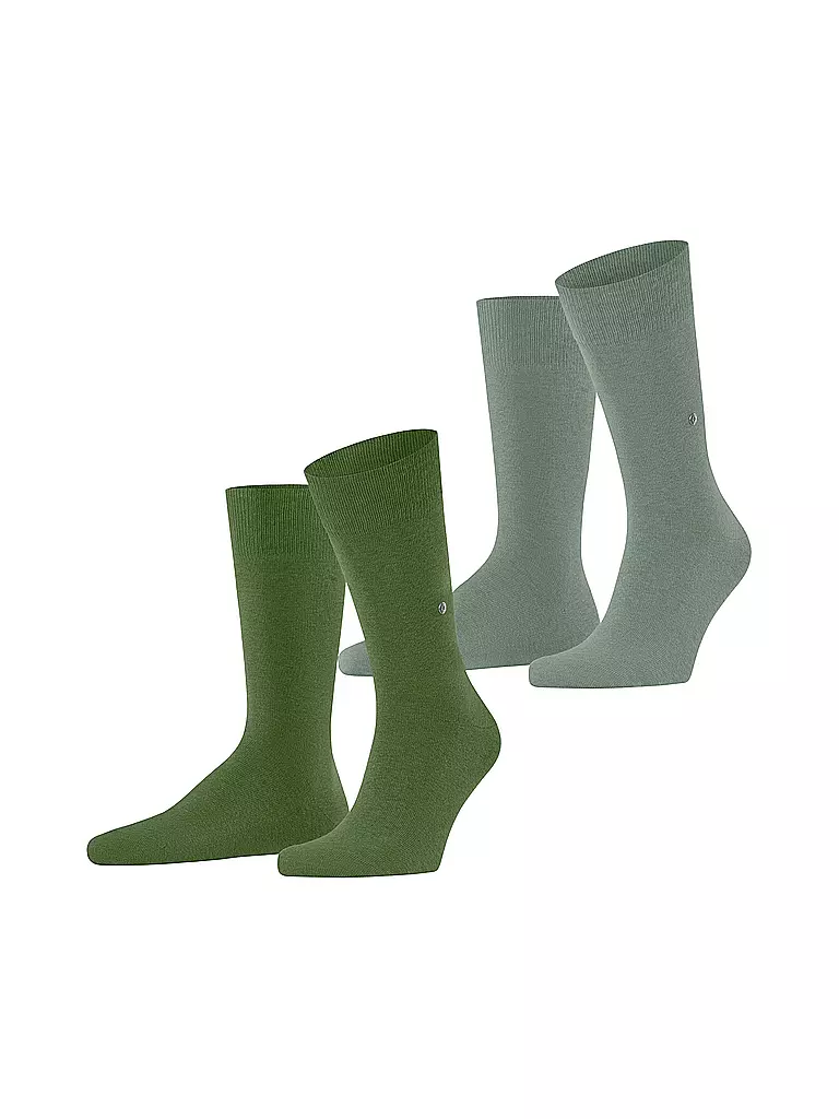 BURLINGTON | Calzini da uomo EVERYDAY, confezione da 2, taglia 40-46, verde abete | Verde