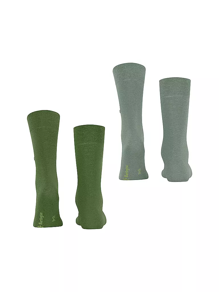 BURLINGTON | Calzini da uomo EVERYDAY, confezione da 2, taglia 40-46, verde abete | Verde