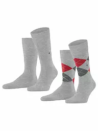 BURLINGTON | Calzini da uomo EVERYDAY, confezione da 2, taglia 40-46, antracite mel. | Grigio chiaro
