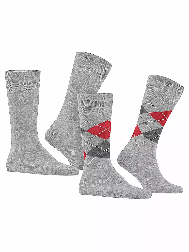 BURLINGTON | Calzini da uomo EVERYDAY, confezione da 2 paia, taglia 40-46, grigio mélange |