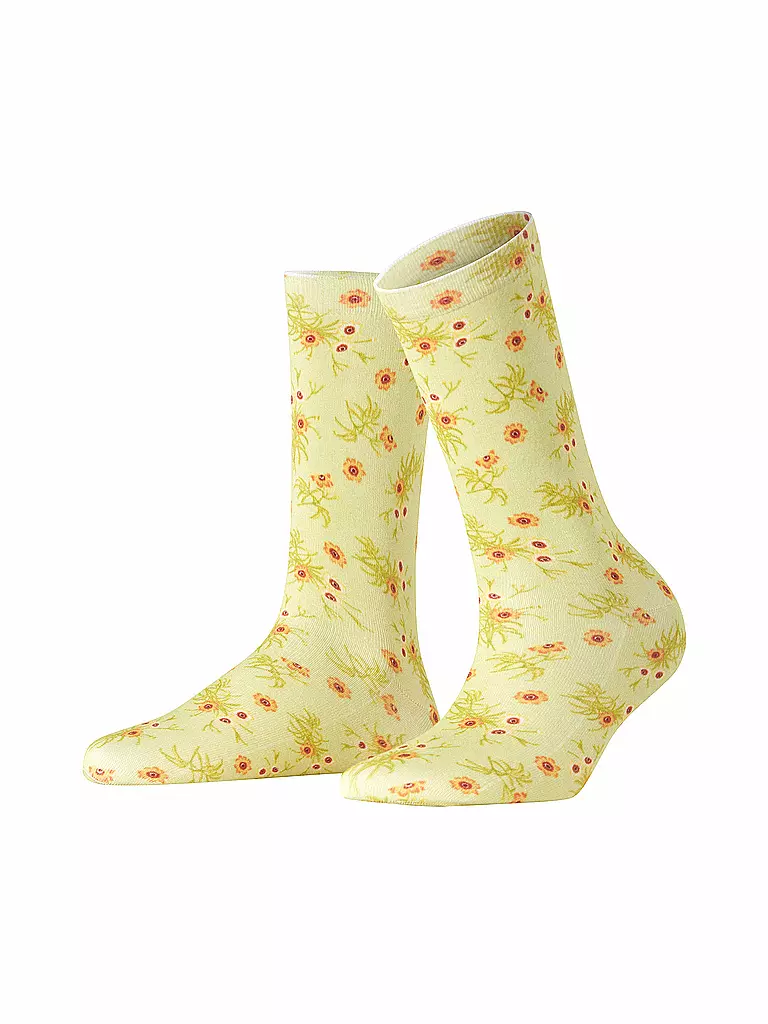 BURLINGTON | Calzini FLORAL ROMANCE 36-41 lemon | Verde chiaro