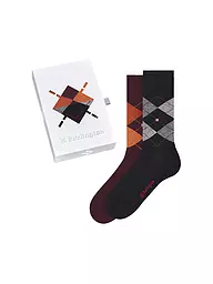 BURLINGTON | Confezione regalo da 2 paia di calzini da uomo taglia 40-46 assortiti | Rosso scuro