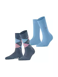 BURLINGTON | Calzini da donna EVERYDAY, confezione da 2, taglia 36-41, colore vino | Blu