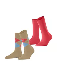 BURLINGTON | Calzini da donna EVERYDAY, confezione da 2, taglia 36-41, colore vino | Beige