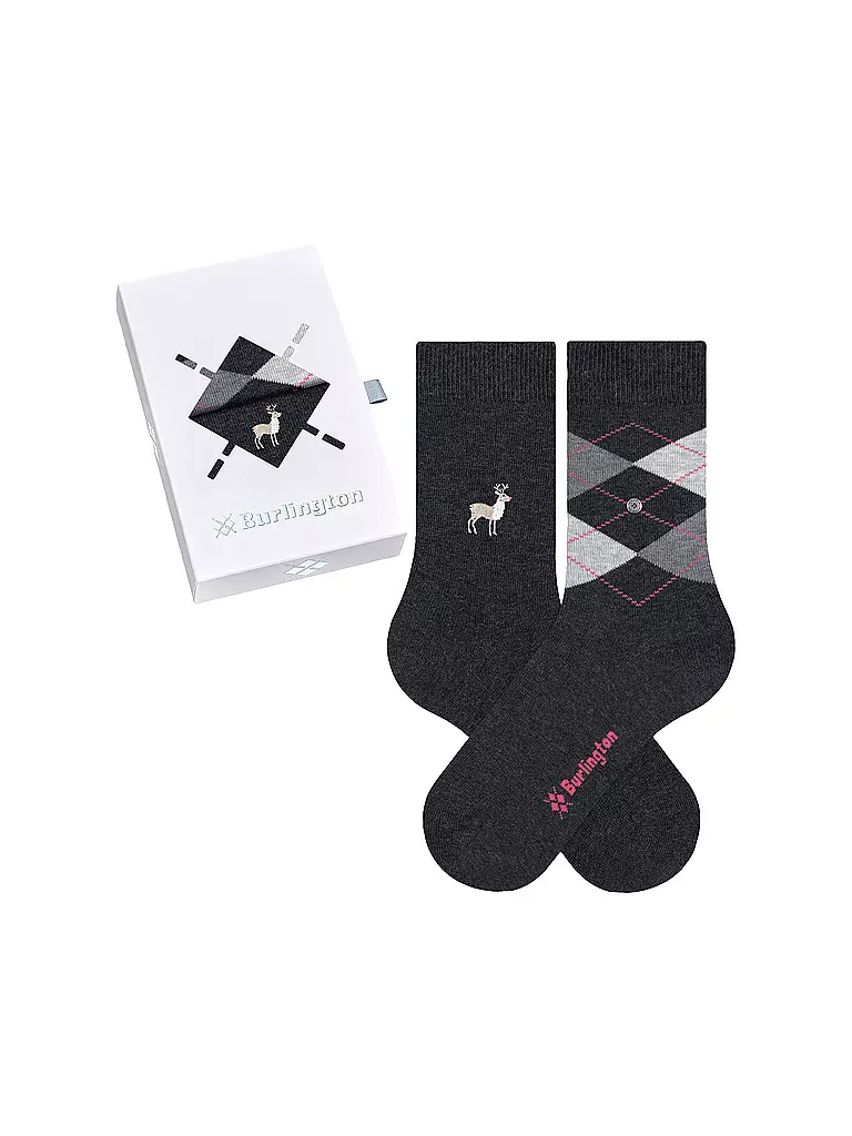 BURLINGTON | Damen Socken Geschenkebox 2er Pkg 36-41 EVERYDAY X-MAS BOX sortiment | Grigio