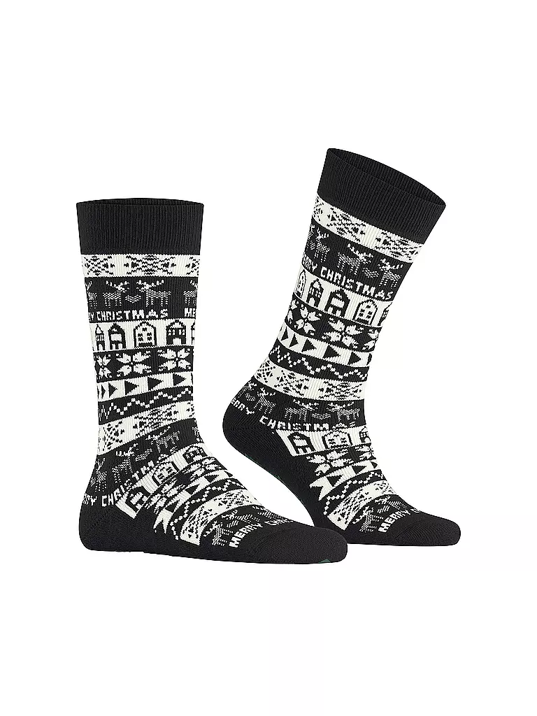 BURLINGTON | Damen Socken MERRY CHRISTMAS 36-41 black | Nero