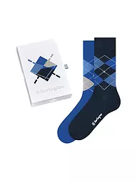 BURLINGTON | Confezione regalo da 2 paia di calzini da uomo taglia 40-46 assortiti | Blu