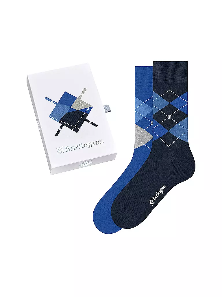 BURLINGTON | Herren Socken Geschenkebox 2er Pkg 40-46 sortiment | Blu