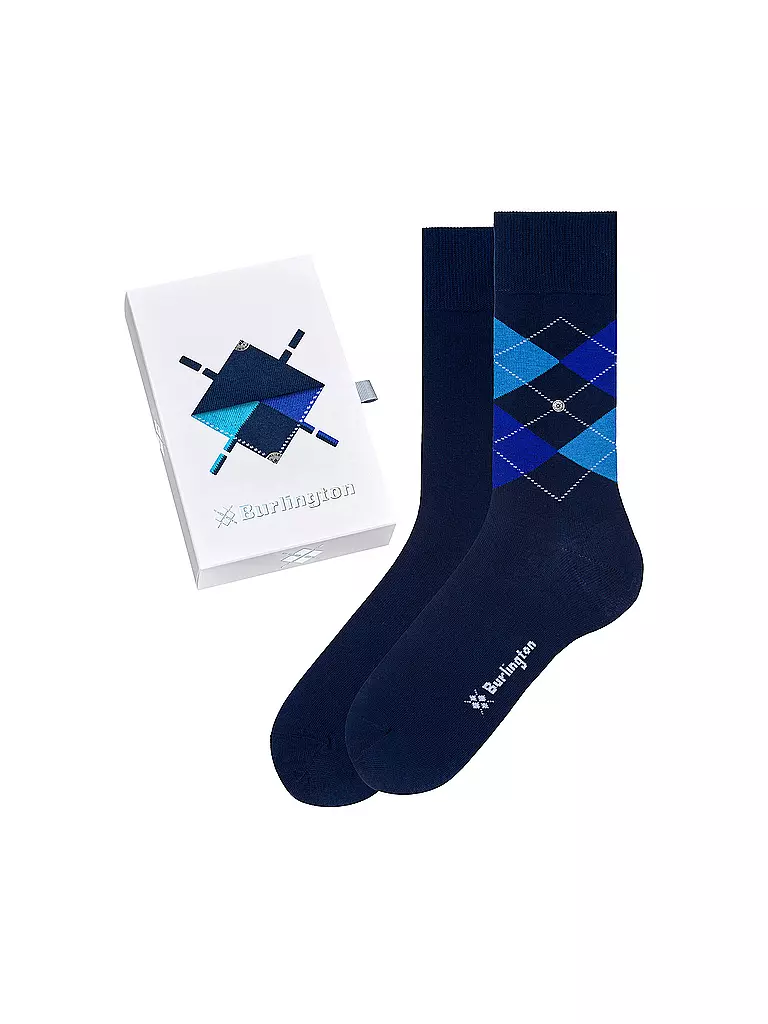 BURLINGTON | Herren Socken Geschenkebox 2er Pkg 40-46 | Blu scuro