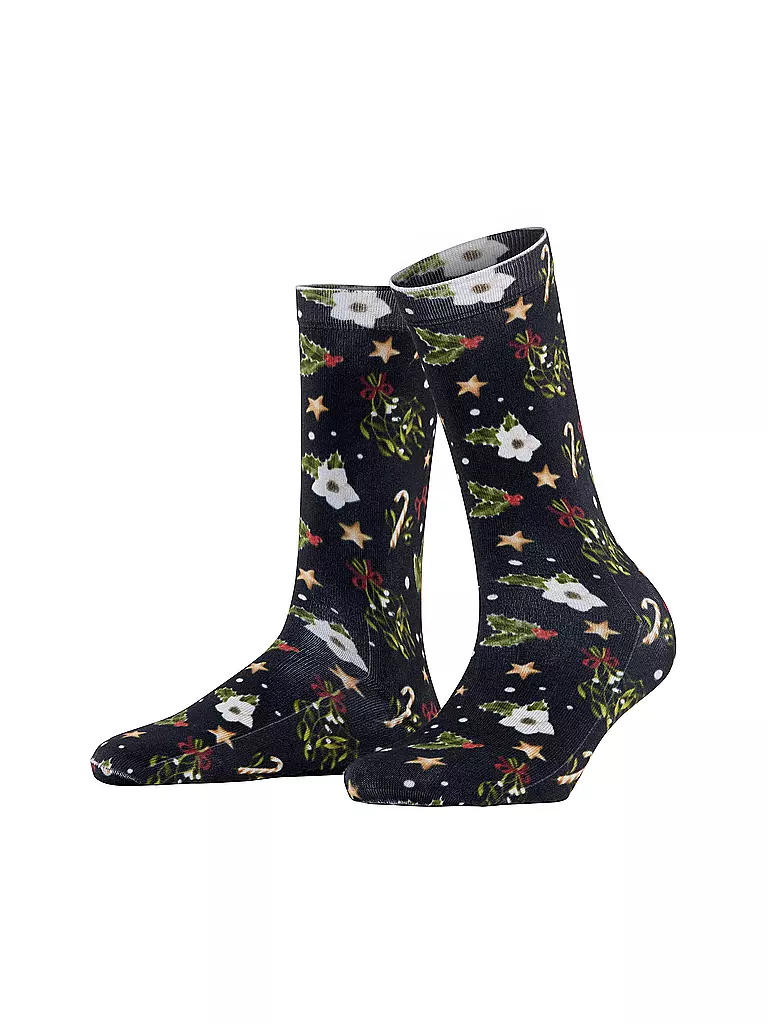 BURLINGTON | Socken FANCY CHRISTMAS 36-41 marine | Blu scuro