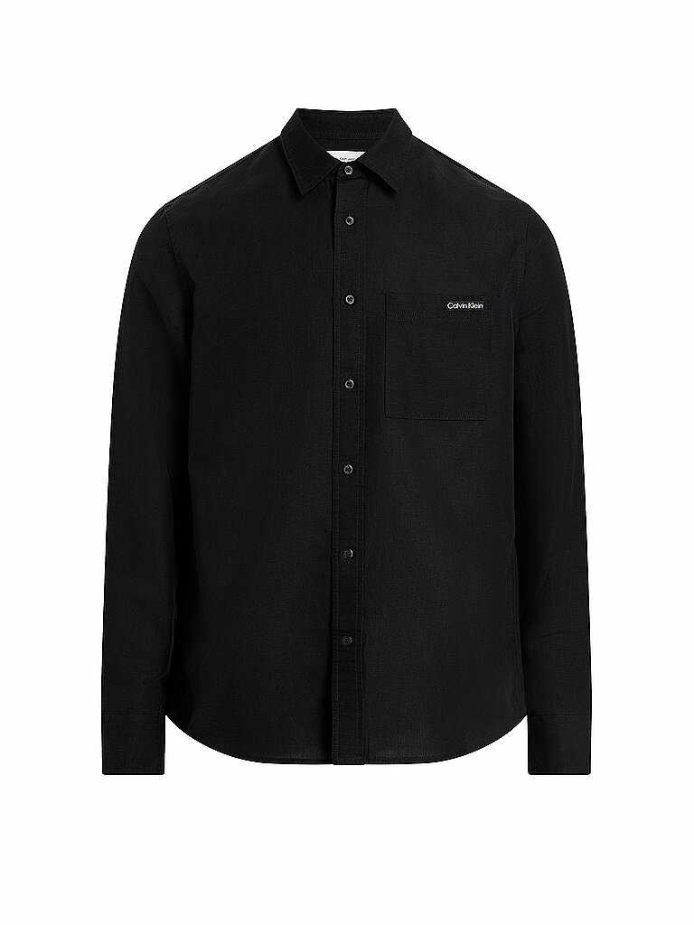 Camicia di lino nero L