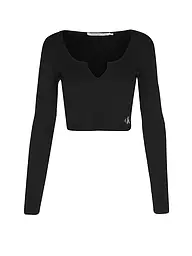 CALVIN KLEIN JEANS | Langarmshirt Cropped Fit | Nero