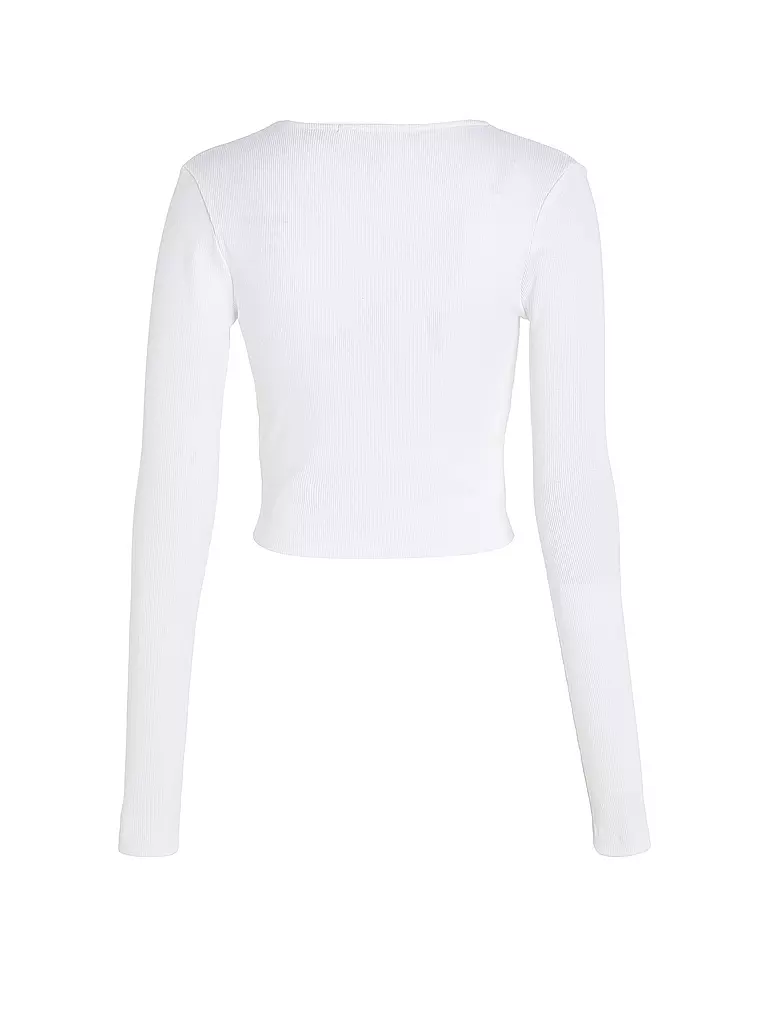 CALVIN KLEIN JEANS | Langarmshirt Cropped Fit | Bianco