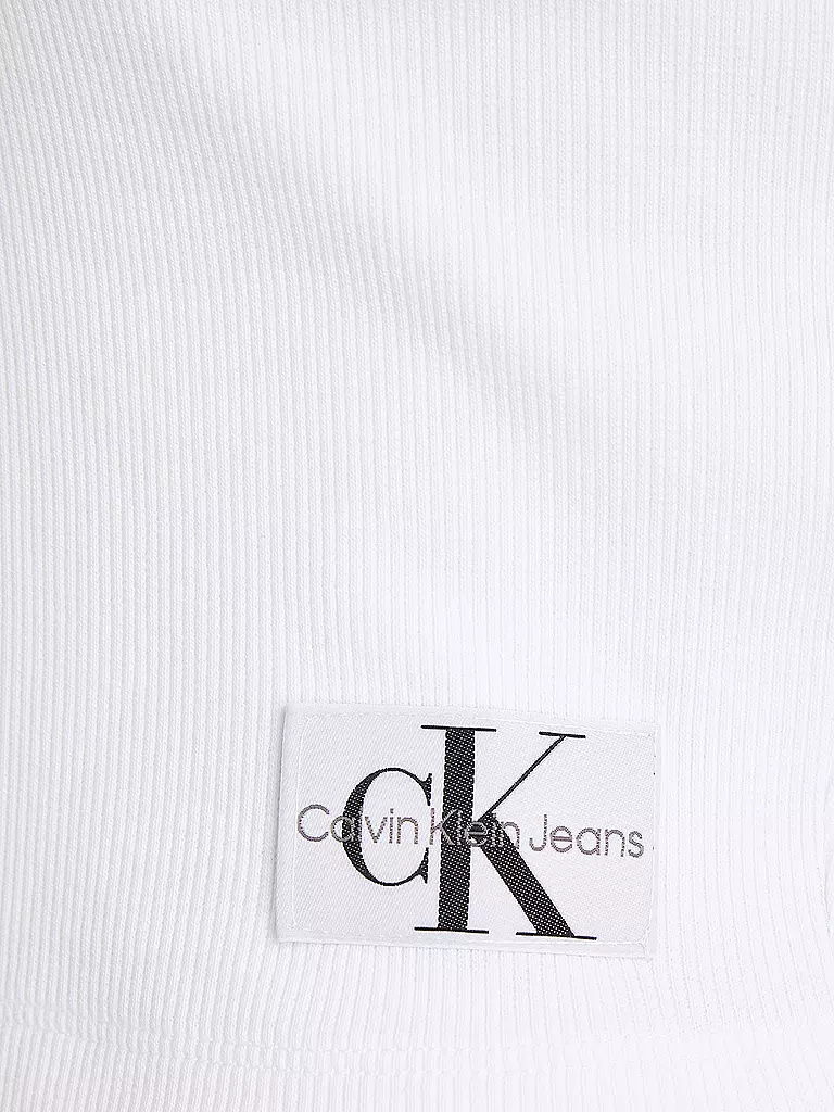 CALVIN KLEIN JEANS | Langarmshirt Cropped Fit | Bianco