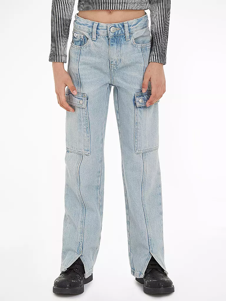 CALVIN KLEIN JEANS | Mädchen Cargohose  | Blu chiaro