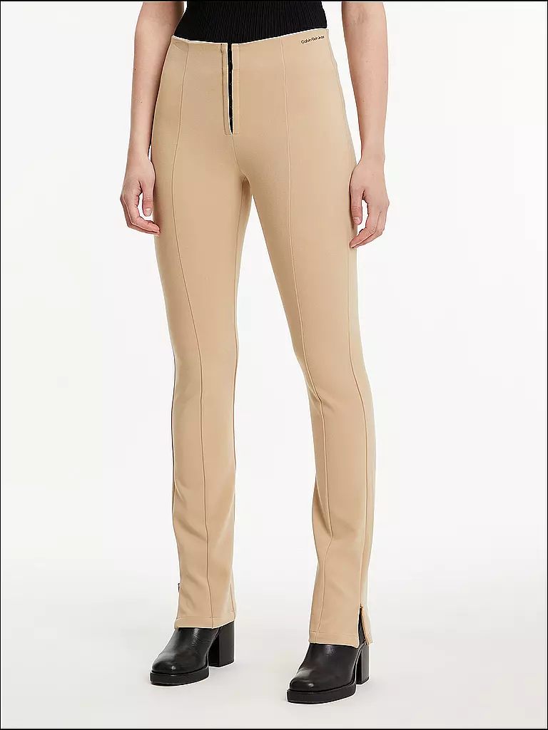 CALVIN KLEIN JEANS | Pantaloni a vita alta slim fit | Beige