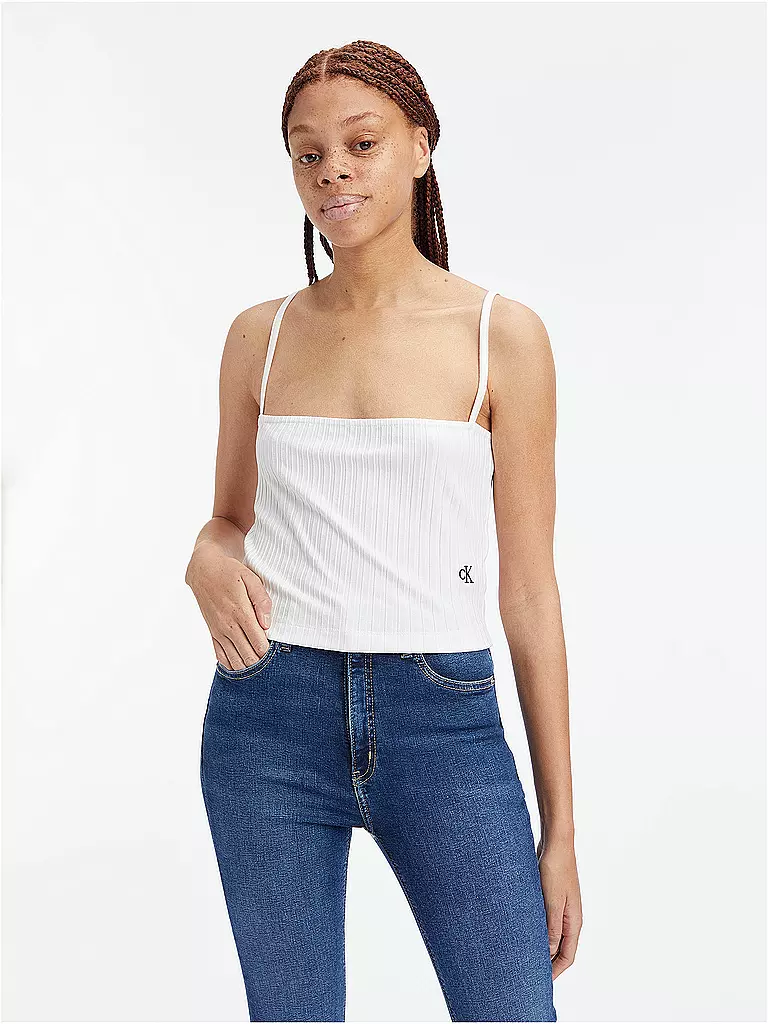 CALVIN KLEIN JEANS | Top Cropped Fit  | Bianco