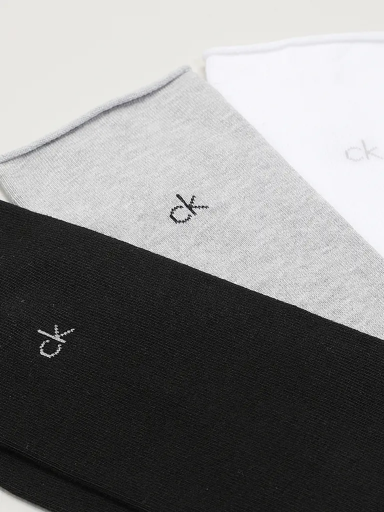 CALVIN KLEIN | Calzini confezione da 3 bianco / grigio mélange / nero | Grigio chiaro