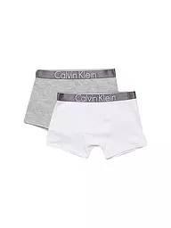 CALVIN KLEIN | Pants da ragazzo, confezione da 2, elasticizzati personalizzati grigio/bianco | Bianco
