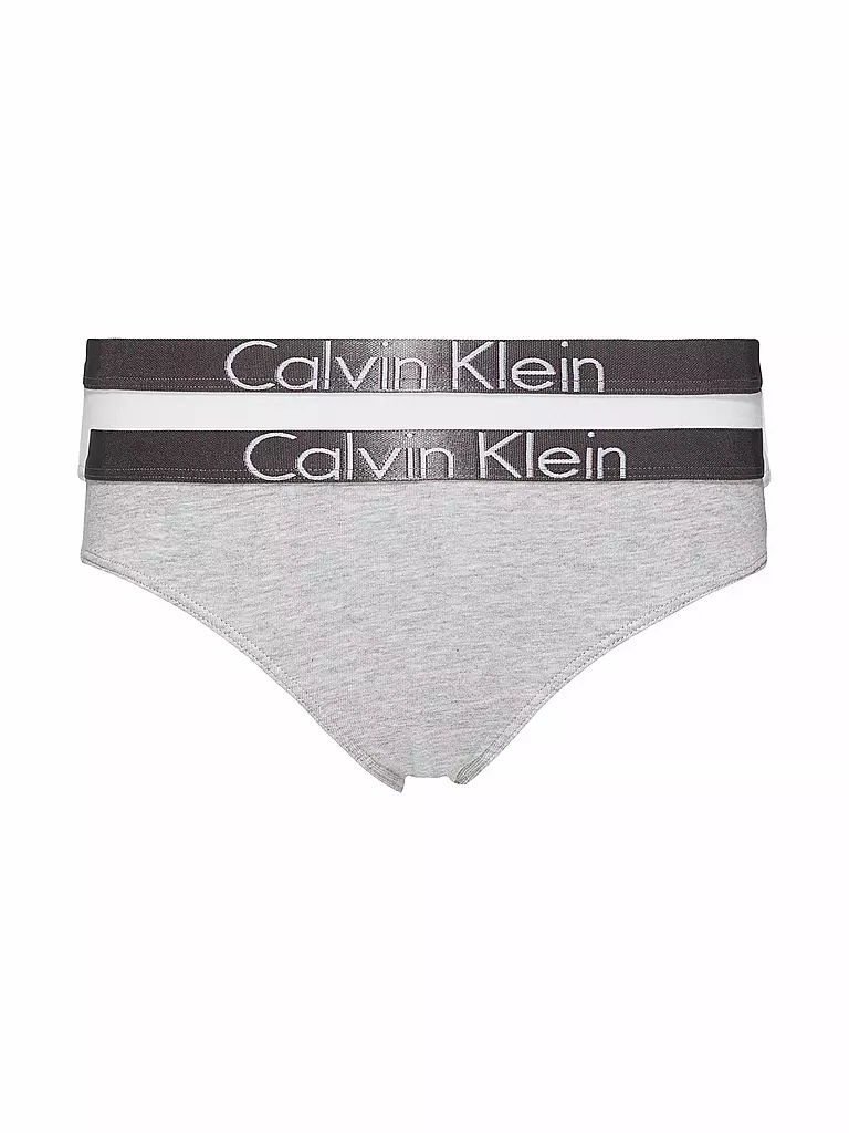 CALVIN KLEIN | Slip da ragazza confezione da 2 Customized Stretch grigio bianco | Grigio