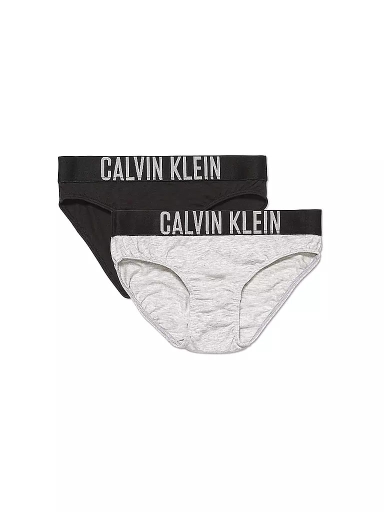 CALVIN KLEIN | Slip da ragazza confezione da 2 Intense Power Grey Black | Grigio
