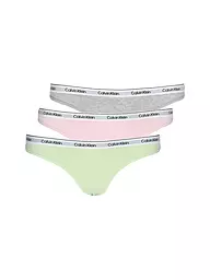 CALVIN KLEIN | String confezione da 3 nero | Verde chiaro