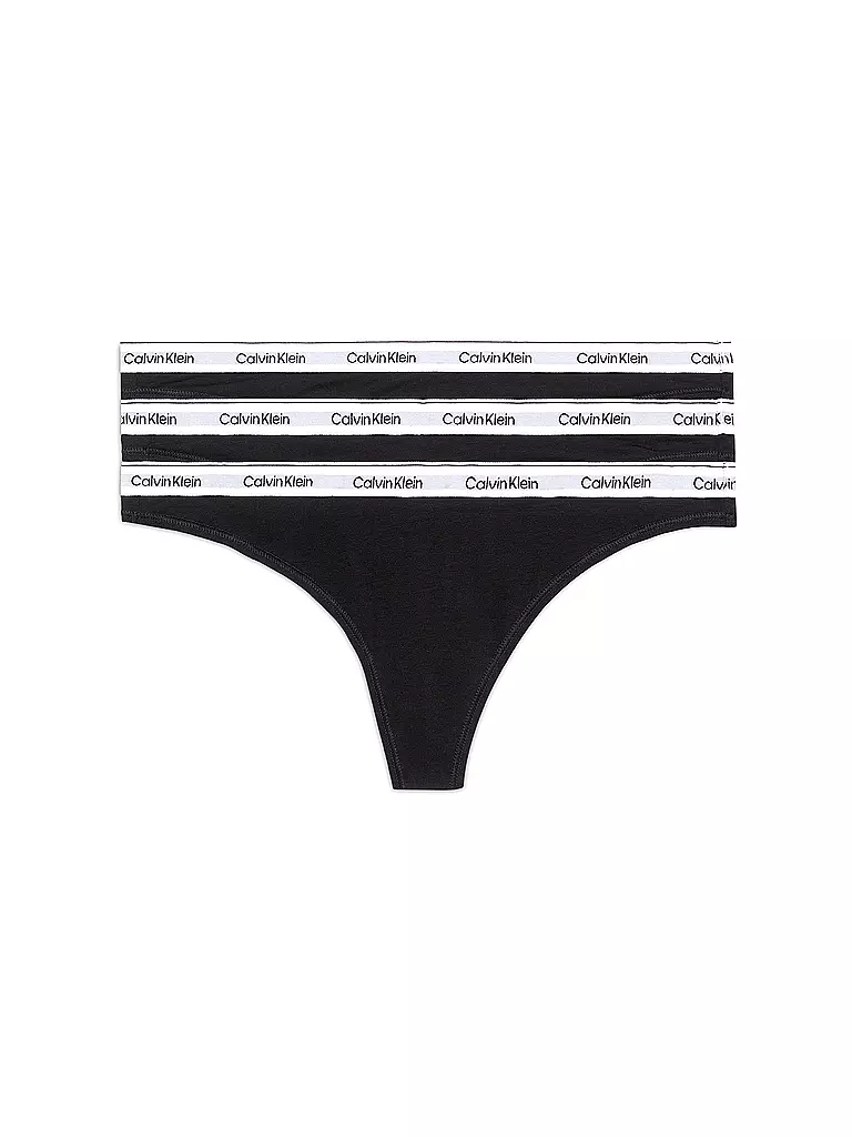 CALVIN KLEIN | String confezione da 3 nero | Nero