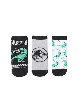 CAMANO | Calzini sneaker da bambino JURASSIC PARK, confezione da 3, multicolore