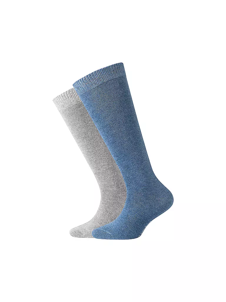 CAMANO | Calze alte da bambino, confezione da 2, denim | Blu