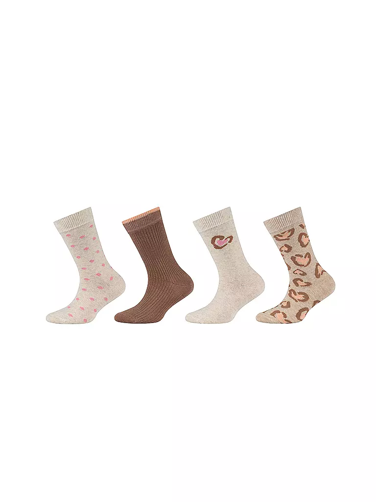 CAMANO | Calzini da bambina confezione da 4 panna mélange | Beige